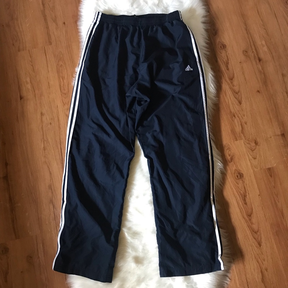 ❌SOLD❌ ADIDAS BLACK WHITE STRIPES TRACK PANTS - Picture 2 of 8